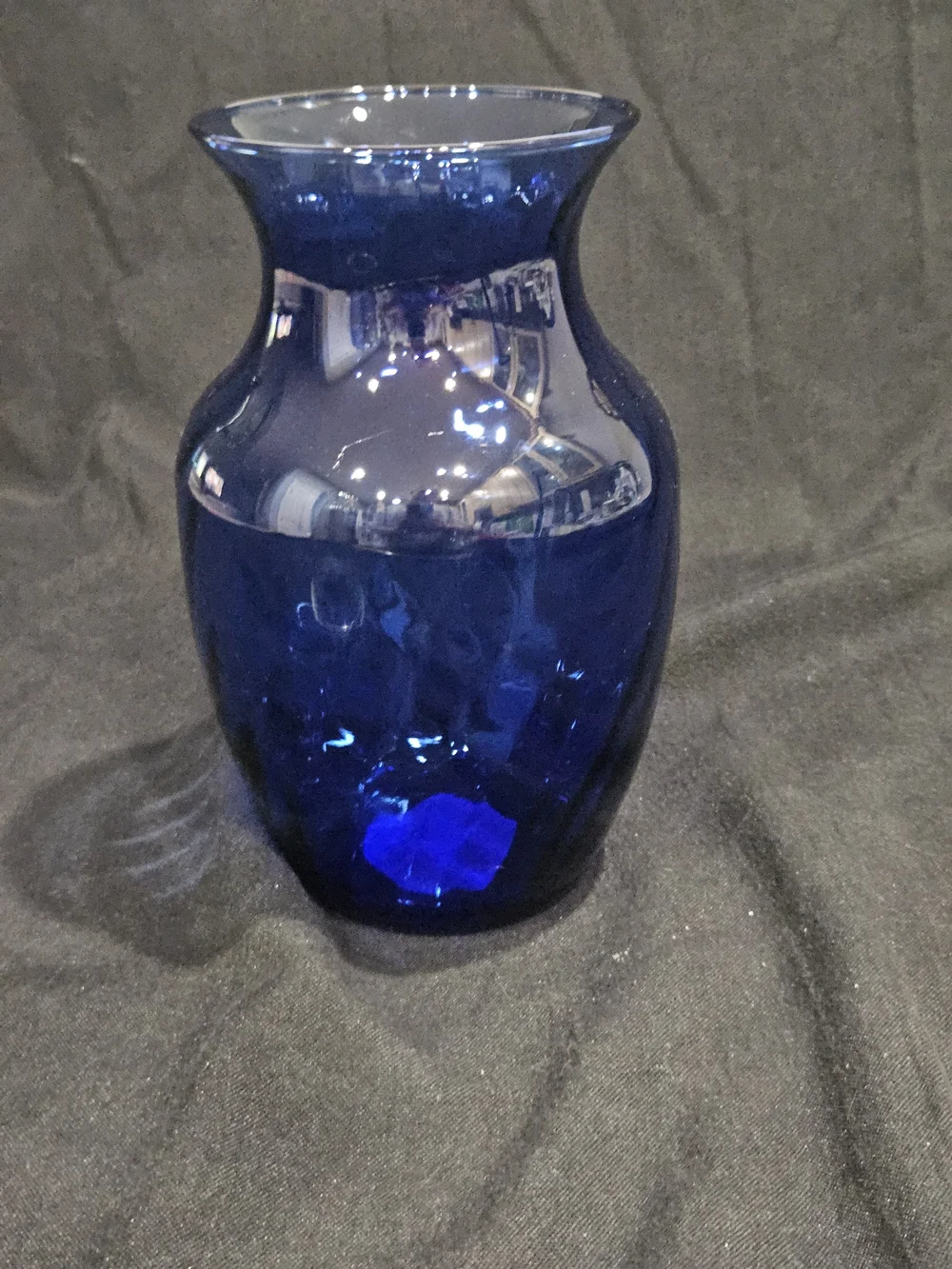 Vtg Indiana Glass Cobalt Blue Illusions Swirl Vase 8